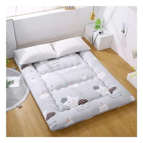 LUIVZD Japanese Floor Mattress Futon Mattress - Foldable Kids, Soft Roll Up Tatami Mat Sleeping Pad, Soft Quilted Fitted Mattress Cover with 5D Snow Down Alternative Fill (Color : C, Size : Full)