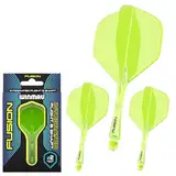 WINMAU Fusion Fluor Gelb Mittel Integriertes Dartflug und Schaftsystem – 1 Set pro Packung (insgesamt 3 Flug und Schäfte)