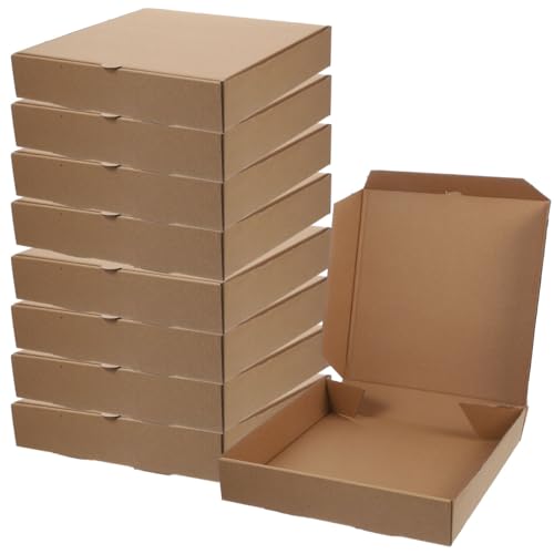 Luxshiny 10 Stück Box Verdicktes Leeres Kraftpapier Pizzakarton Leeres Kraftpapier