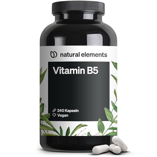 Vitamin B5 – 240 Kapseln - hochdosierte 500 mg Pantothensäure – vegan – in Deutschland produziert & laborgeprüft