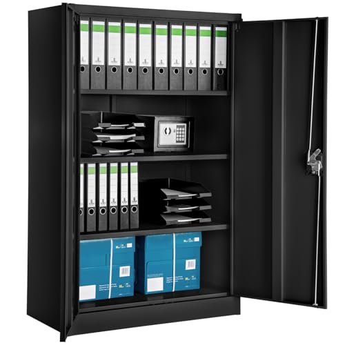 tectake 800598 - Aktenschrank, 3 individuell höhenverstellbare Einlageböden, Leichte Montage - Diverse Modelle (140x90x40 cm | Nr. 402937)