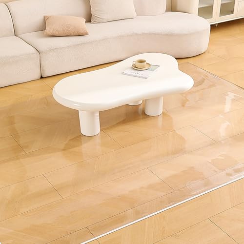haiyusm Transparente Stuhlmatte Bodenschutzmatte für Harte Böden 1.5mm PVC rutschfest Schreibtischstuhlmatte für Zuhause Büro Küche Leicht Reinigen Zuschneidbar (transparent,40cm×60cm)