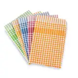 Bertsch Hotelwäsche GmbH Geschirrtücher 5er Set Geschirrhandtuch aus 100% Baumwolle - Geschirrtuch kariert (50x70 cm) - Geschirrhandtücher 60°C waschbar (Gemischt - Blau, Rot, Grün, Gelb, Orange)