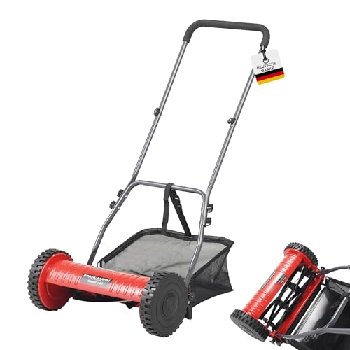 STAHLMANN Spindelmäher RoyalCut – Rasenmäher mit 40 cm Schnittbreite, 32 Liter Fangkorb, 4-stufige Schnitthöheneinstellung – Handrasenmäher manuell - leise und umweltfreundlich