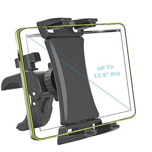 Laufband Tablet Halter,Heimtrainer Fahrrad Tablet Halterung 360° Drehbar Tablet Halterung Spinning, iPad Halter Lenker für iPad Pro12.9, Mini, iPad Air, Samsung Galaxy Tab,iPhone Serie(4-12.9")