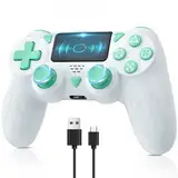 Bonacell Wireless Controller für Ps-4 Dual Vibration Kabellose Gamepad mit Turbo und 3.5mm Audio Jack/LED/Touch Pad für P-s4/Pro/Slim/Pc