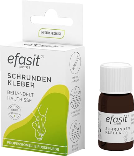 efasit Schrunden Kleber, 7 ml - behandelt Hautrisse akut z.B. bei Schrunden an Ferse, lindert Schmerzen, unsichtbarer und flüssiger Filmverband