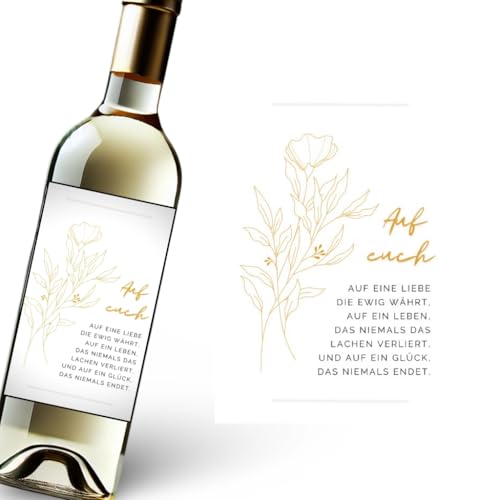 Weinflaschenetikett | Geschenk für Hochzeit (Auf euch)