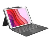 Logitech Combo Touch für iPad (7., 8. und 9. Generation) Schutzcase mit Präzisions-Trackpad, Französisches AZERTY-Layout - Schwarz