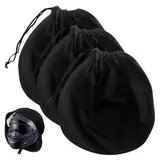 DONOONIS 3 Stück Helmtasche Reithelm,Helmtaschen 46 x 44 cm,Motorradhelm Helmbeutel mit Kordelzug,Universal Helmtasche Tragetasche für Motorradhelm,Fahrradhelme,Skihelme, Fitness, Outdoor (Schwarz)