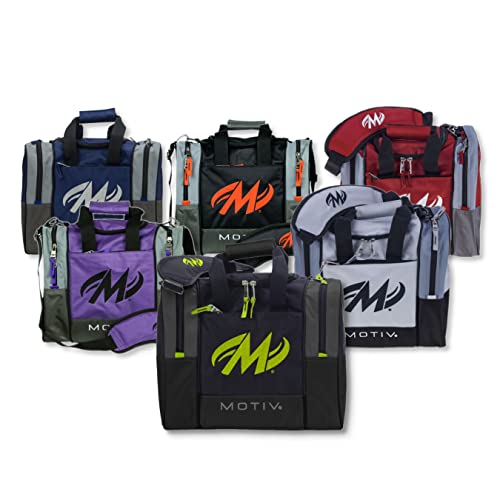 EMAX | 1-Ball-Bowling-Tasche | Motiv - Shock Single Tote | Bowlingbag für einen Bowling-Ball Schuhe Zubehör | Bowling-Ball-Tasche - Grau Limette