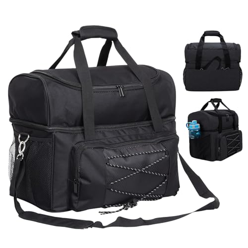 Sirseon Bowling-Tasche für 2 Bälle, Bowling-Einkaufstasche - Bowlingtasche mit Ballhaltern und gepolsterter Trennwand - -Tragetasche mit gepolsterter Trennwand und Ballhalter