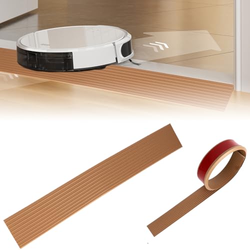 Umllpet Türschwellenrampe, 90x5x1CM Übergangsprofil mit Kleberückseite, PVC-Schwellenrampe, Tragbare Selbstklebend Bordsteinrampe für Fahrrad, Saugroboter, Rollstuhl, Kinderwagen, Rollator, Scooter
