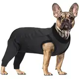PUMYPOREITY Hundebody, Op Body Hund Kastration Hündin Hunde Body Operation Rüde Hund Op Body mit Beinen Liegeschwielen Hund Leckschutz Hinterbeine Hunde Kniebandage Verband Hund Bein(Grau, M)