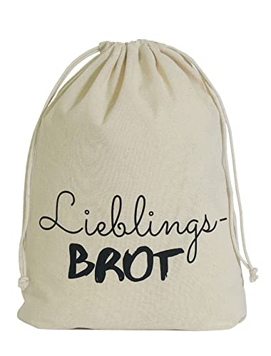 | 2er-Set Brotbeutel - Lieblingsbrot -100% naturbelassene Baumwolle - oeko zertifiziert - 40x30 cm