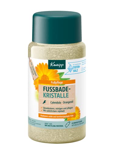 Kneipp Fussbadekristalle Calendula Orangenöl - Mit pflegendem Jojobaöl - Für Diabetiker geeignet - vegan - 600g