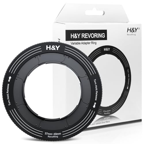 H&Y Step Up Rings Adapter Vriable Step Up Ring Lens Filter Adapter Rings Stepping Up Ring 37-49mm to 52mm