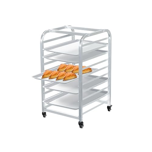 Bakery Bun Pan Speed Rack – nur halbes Blatt, Größe angepasst, Lebensmittelschalen, Wagen, für kommerzielle Backwaren und Bäcker (10 Ebenen), Tabletts nicht im Lieferumfang enthalten