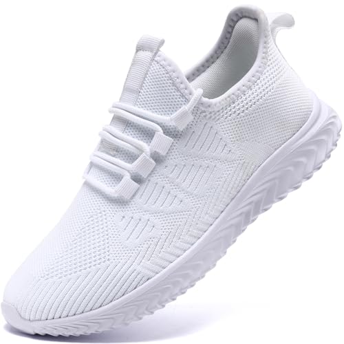 QIJGS Laufschuhe Damen Schuhe Sportschuhe Turnschuhe Tennisschuhe Sneaker Fitnessschuhe Damenschuhe Atmungsaktiv Wanderschuhe Straßenlaufschuhe Freizeitschuhe Weiß 39