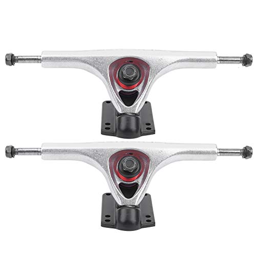 Aluminiumlegierung Longboard Trucks Achsen, 2pcs Professionelle Skateboard Brücke Bracke Räder Set Achse Bridge Skate Halterung Hardware Dichtung Nagel Universal Bracket Skateboarddecks Ersatz Silber