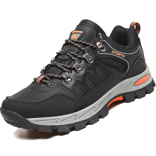 VTASQ Herren Wanderstiefel Leichte Wanderschuhe Atmungsaktiv Outdoor Sportlich Gleitsicher Bequem Bergstiefel Trekking Schuhe Damen Herren Wanderhalbschuhe schwarz 40EU