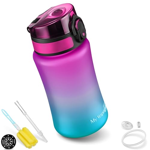 My Vesperbox Minny Kinder-Trinkflasche 500ml – Auslaufsicher & BPA-frei – inkl. Ersatzdichtung, Reinigungsbürste, Fruchtsieb & optionalem Strohhalm – Ideal für Schule, Kindergarten & Sport