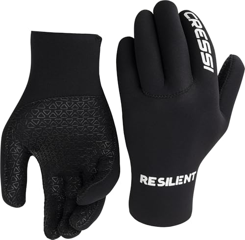 Cressi Resilient Gloves 2mm L - Unisex Ultra Grip Handschuhe aus weichem Neopren Schwarz 2 mm, zum Tauchen, Angeln, Schnorcheln, Surfen, Paddeln, Kajakfahren und Schwimmen, L