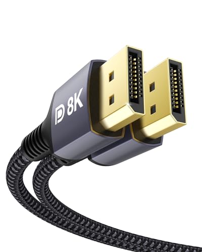 Stouchi DisplayPort Kabel 1.4 240Hz 2M/6.6FT DP1.4 Unterstützung 8K@60Hz 4K@60Hz/ 144Hz/120Hz 5K@60Hz/120Hz 2K@165Hz/240Hz FreeSync G-Sync 32,4 Gbit/s HDR10 Display Port kabel für Gaming Monitor