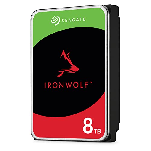 Seagate IronWolf 8TB, NAS interne Festplatte, HDD, 3.5 Zoll, 7200 U/Min, CMR, 256 MB Cache, SATA 6GB/s, silber, inkl. 3 Jahre Rescue Service, Modellnr: ST8000VN004