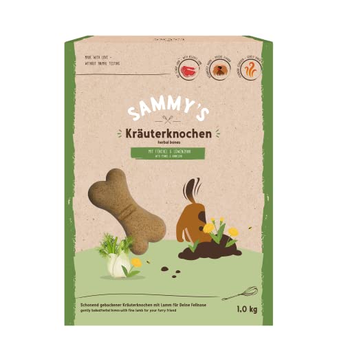 Sammy´s Kräuterknochen | Schonend gebackene Hundesnacks | Kräuterknochen mit feinem Lamm | 1 kg