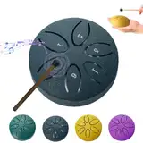 ALINUOYQ Regentrommel für draußen, 3 Zoll 6 Töne Stahlzungentrommel Regenspiel, Chakra-Trommel für Regen im Freien, Stahltrommel-Heilinstrument, Mini-Handpan-Trommel-Musikinstrumente für Erw