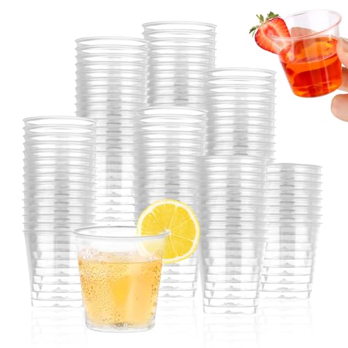 RISVOWO 150 pcs Schnapsgläser Plastik, 3cl/ 30ml Schnapsbecher, Transparente Shot becher, Shotgläser Plastik, Plastikbecher für Party Spaß Hochzeiten