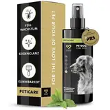 Peticare Fellpflege Spray für Hunde | sorgt für Fellwachstum, Seidenglanz, Kämmbarkeit | Schmutzabwehr, spendet Feuchtigkeit | einzigartiges PRS® System für Lange Wirkung – petDog Care 2102