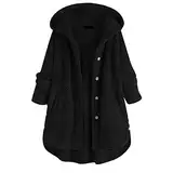 Fleecejacke Damen Lang Warm 54 Große Größen Xxl Mit Kapuze Fleecejacke Trachtenjacke Fleecemantel Plüschmantel Winterjacke Plüsch Fleece Jacke Teddyfutter Mantel Damenjacke Teddymantel