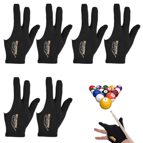 XPEX 3 Paar Billard Handschuh, 3 Finger Billiard Handschuhe, Queue Handschuhe,Billardhandschuhe,Billard Snooker Queue Handschuhe, Unisex Dehnbar,Für Billard Zubehör(Schwarz)