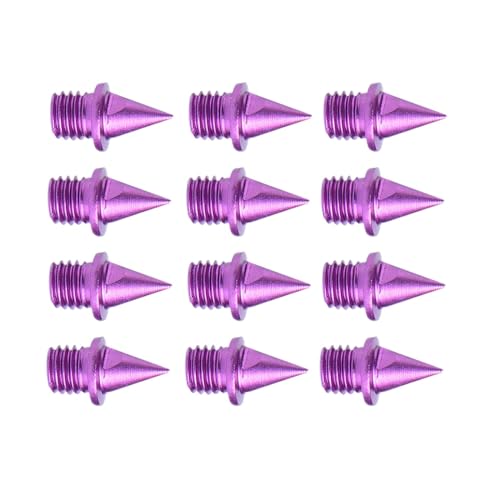 Oshhni 12x Ersatzspikes für Laufschuhe, Leichtathletik-Laufspikes, Laufschuhspikes, violett