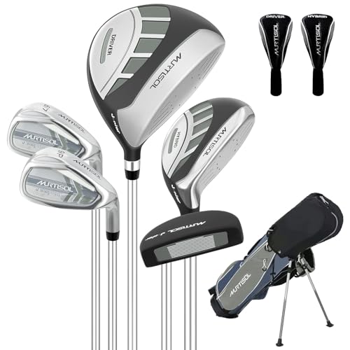 XDriveMax 6 Teilige Komplettes Golfschläger Set, Golf Set Inklusive Stand Bag, 1# Drive, 5# Hybrid, 6/7#, 9/P# Eisen und Putter Rechtshänder