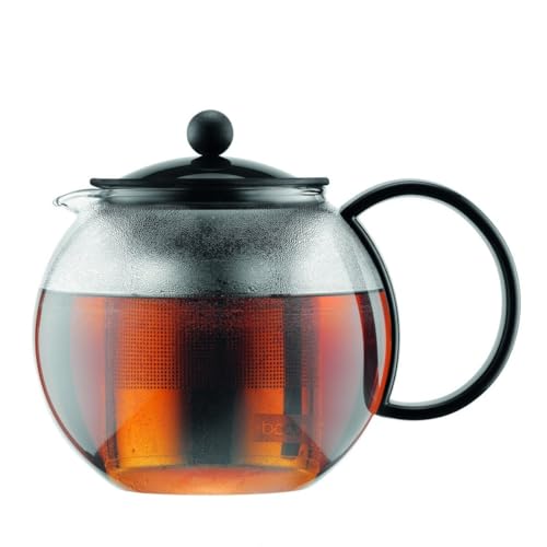 Bodum 1805-01 assam Teebereiter (French Press System, Permanent Edelstahlfilter), 1,0 liters schwarz