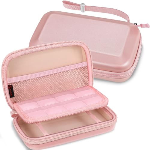 Fintie Tasche für Nintendo 2DS XL / 3DS XL, Tragetasche Aufbewahrungstasche Transporttasche mit Spielkartenhaltern und Haltegurt für Nintendo 2DS XL / 3DS XL / 3DS / 3DS LL Konsole, Roségold