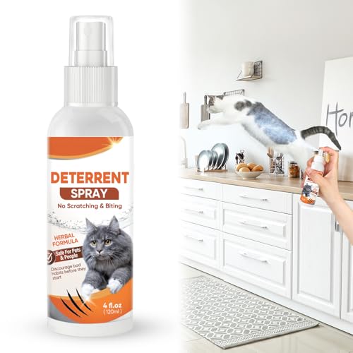 Dashr Katzenabwehrspray, kratzschutz Sofa Katze, Nicht Reizend und Rückstandsfrei, Für den Innen- und Außenbereich Geeignet, 120ML