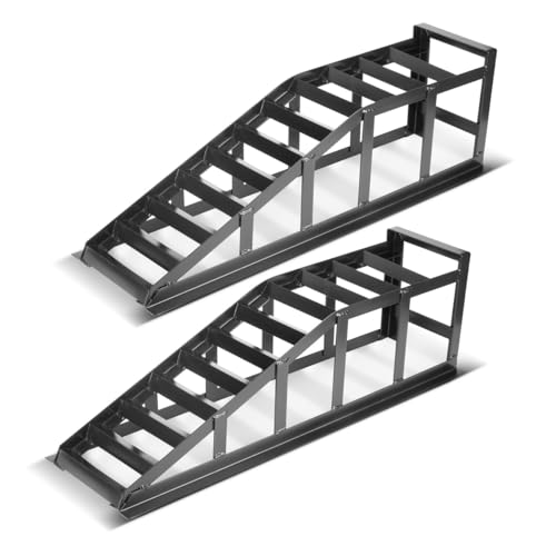 STAHLWERK Auffahrrampe GT-14 ST 2er Set mit 2 Tonnen Tragkraft Auffahrbock | Auto-Rampe | Pkw-Rampe | Kfz-Bock