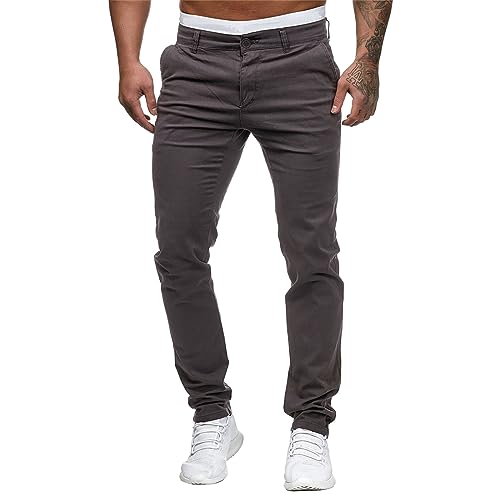 SRZYMJ Hose Herren Stretch Freizeithose Sommer Leicht Outdoorhose Wasserdicht Sommer Jogginghose Lang Sommer Polyester Sporthose Cargohose Chino Hose Stoffhose Trainingshose Trekkinghose Dunkelgrau XL