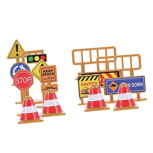 Yardwe 30Stücke Mini Verkehrszeichen Teiliges Modell Für Lehrreiche Verkehrssperrschilder Aus Hochwertigem Material Für Kreatives Und Verkehrserziehung
