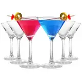 CYEER 6 Stück Martini Gläser, 190ML Martinigläser, Cocktailgläser 6er Set, Cocktailschale, Martinischale, Martini Glas für Abendessen, Hochzeit, Party, Restaurant, Bar