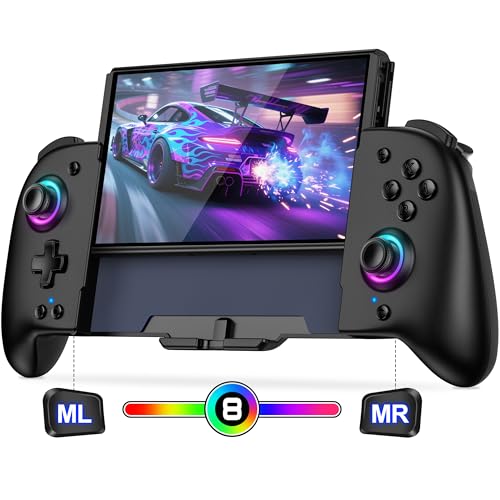 CoguyTech Bluetooth-Controller für Switch/Switch OLED, großes Handheld Switch Joypad mit Makroprogrammierung und RGB Lichteffekte mit 1000 mAh für maximales Spielerlebnis