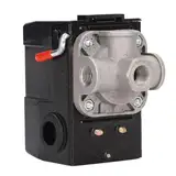 Druckschalter Luftkompressor Druckregler Kompressor, kompressor steuerventil, Universal-Druckschalter, 4 Anschlüsse Mit Ein-Aus-Metallhebel Und Entlader Für Kompressor