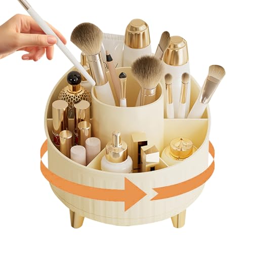 SDFLKAE Kosmetik Make Up Organizer, 360°Drehbarer Pinsel Organizer, Kosmetikregal Kosmetik Organizers für Zimmer Decor Frisiertisch, Schlafzimmer, Badezimmer