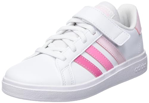 adidas Grand Court Elastic Lace and Top Strap Shoes Sneaker, Clear pink/Bliss pink/pink Fusion, 38 EU