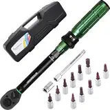 Uharbour Drehmomentschlüssel Fahrrad 1-25 Nm, Drehmomentschlüssel 1/4, Fahrrad Drehmomentschlüssel Set mit Bits und Verlängerungsstange für Fahrrad, ±3% Fehlergenauigkeit Drehmomentschlüssel Klein