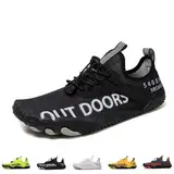 SYT-MD Erdungsschuhe for Damen und Herren, Erdungsschuhe mit Kupfer, leichte, rutschfeste Barfußschuhe(Black,46 EU)